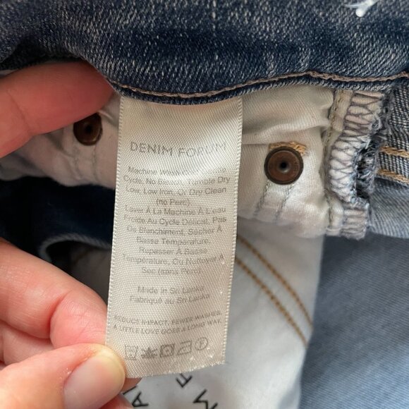 DENIM Forum The Lola High Rsise Skinny Crop Denim Jeans Medium Wash Blue 27 - Picture 10 of 11